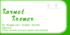 kornel kremer business card
