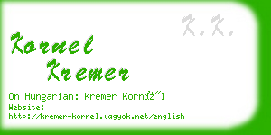 kornel kremer business card